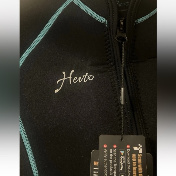 Hevto 3mm Neoprene Shorty Wetsuit - Women’s M - Black, Turquoise NWT …#315 - Picture 3 of 6